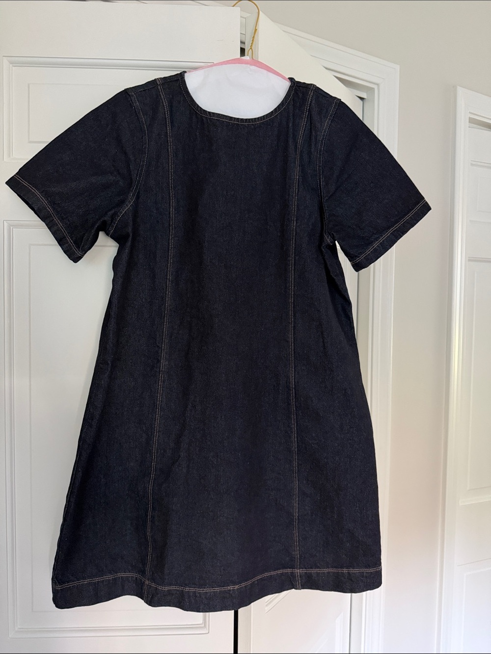 Classic Dark Indigo Old Navy L Short-Sleeve Denim Mini Dress
